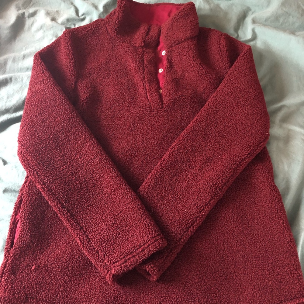 Fuzzy Maroon Pullover